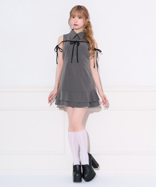 apres jour(アプレジュール)の「リボンデザインノースリーブミニワンピース(ワンピース・レディース・ブラック系その他/ブラック/グレー・X-LARGE/SMALL/MEDIUM)」の10枚目の写真