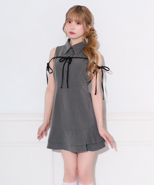 apres jour(アプレジュール)の「リボンデザインノースリーブミニワンピース(ワンピース・レディース・ブラック系その他/ブラック/グレー・X-LARGE/SMALL/MEDIUM)」の12枚目の写真