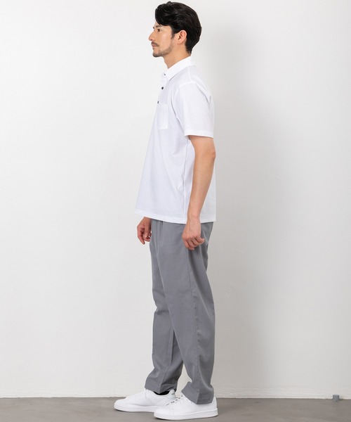 BTZ TOKYO(ビーティーゼットトウキョウ)の「【CLOTHES TRUCK】UVカット&吸汗速乾 カットサッカー共衿ポロシャツ ストレッチ素材(ポロシャツ・メンズ・ホワイト/ネイビー×ホワイト/ネイビー/チャコールグレー×ブラック/ブラック・L/M/LL)」の16枚目の写真