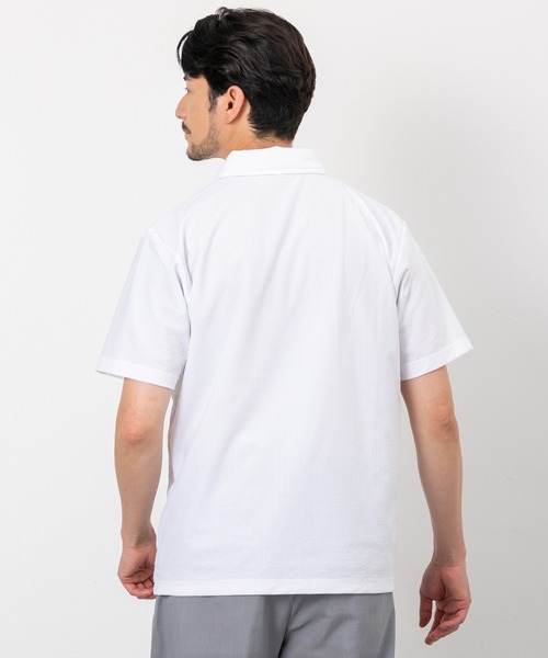 BTZ TOKYO(ビーティーゼットトウキョウ)の「【CLOTHES TRUCK】UVカット&吸汗速乾 カットサッカー共衿ポロシャツ ストレッチ素材(ポロシャツ・メンズ・ホワイト/ネイビー×ホワイト/ネイビー/チャコールグレー×ブラック/ブラック・L/M/LL)」の19枚目の写真