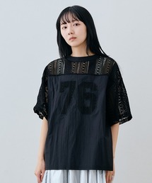 MEDE19F レースナンバーコラージュトップス