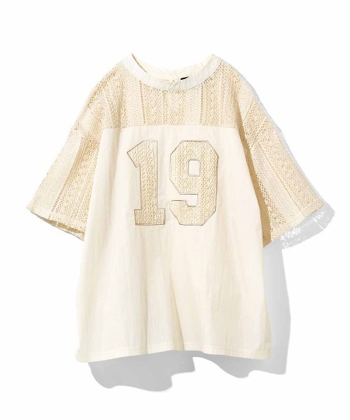MEDE19F(メデジュウキュウ)の「MEDE19F レースナンバーコラージュトップス(その他トップス・レディース・オフホワイト/キャメル/ブラック・L/LL/M)」の9枚目の写真
