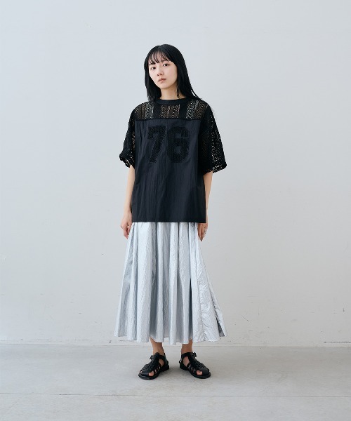 MEDE19F(メデジュウキュウ)の「MEDE19F レースナンバーコラージュトップス(その他トップス・レディース・オフホワイト/キャメル/ブラック・L/LL/M)」の10枚目の写真