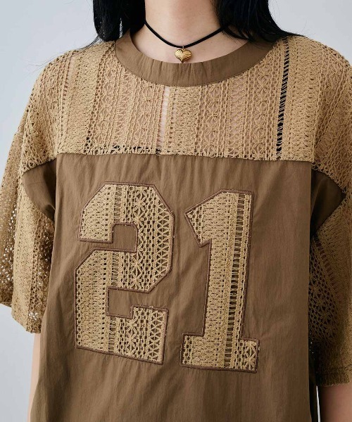 MEDE19F(メデジュウキュウ)の「MEDE19F レースナンバーコラージュトップス(その他トップス・レディース・オフホワイト/キャメル/ブラック・L/LL/M)」の21枚目の写真