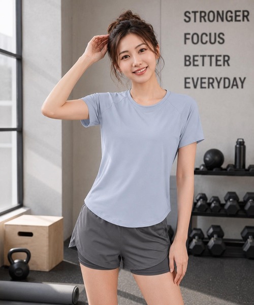 TONE SELECT GOODS(トーンセレクトグッズ)の「LESRIRE / エアリーフィットドライスポーツTシャツ L9325(Tシャツ/カットソー・レディース・ピンク/ブルー/ホワイト/ブラック・SMALL/MEDIUM)」の3枚目の写真
