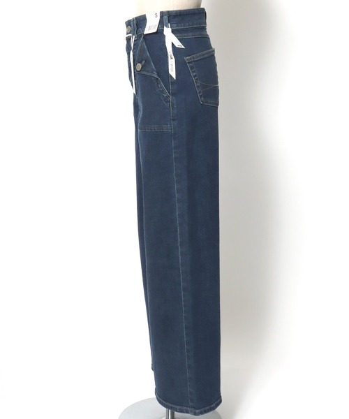 SOMETHING(サムシング)の「SOMETHING(サムシング)LISA FRONT FLAP WIDE/フラップポケットワイドデニムパンツ(デニムパンツ・レディース・インディゴブルー/ワンウォッシュ/ブラック・S/M)」の6枚目の写真