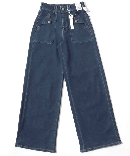 SOMETHING(サムシング)の「SOMETHING(サムシング)LISA FRONT FLAP WIDE/フラップポケットワイドデニムパンツ(デニムパンツ・レディース・インディゴブルー/ワンウォッシュ/ブラック・S/M)」の9枚目の写真