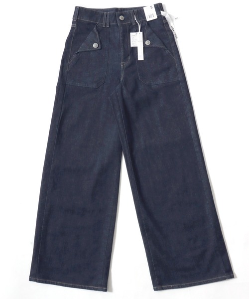 SOMETHING(サムシング)の「SOMETHING(サムシング)LISA FRONT FLAP WIDE/フラップポケットワイドデニムパンツ(デニムパンツ・レディース・インディゴブルー/ワンウォッシュ/ブラック・S/M)」の11枚目の写真