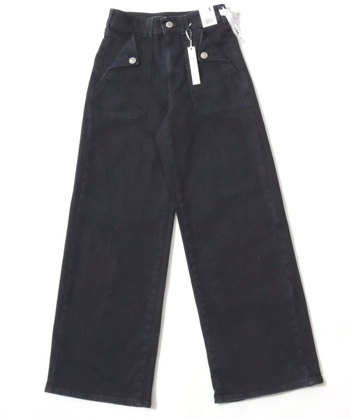 SOMETHING(サムシング)の「SOMETHING(サムシング)LISA FRONT FLAP WIDE/フラップポケットワイドデニムパンツ(デニムパンツ・レディース・インディゴブルー/ワンウォッシュ/ブラック・S/M)」の7枚目の写真