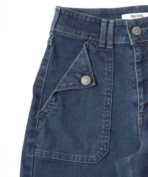 SOMETHING(サムシング)の「SOMETHING(サムシング)LISA FRONT FLAP WIDE/フラップポケットワイドデニムパンツ(デニムパンツ・レディース・インディゴブルー/ワンウォッシュ/ブラック・S/M)」の16枚目の写真
