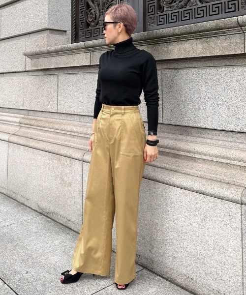 JENNE（ジェンヌ）の「日本製シルクタッチキュプラコットンパンツ（その他パンツ・レディース・ブラック/シャンパン・LARGE/MEDIUM/SMALL）」の13枚目の写真
