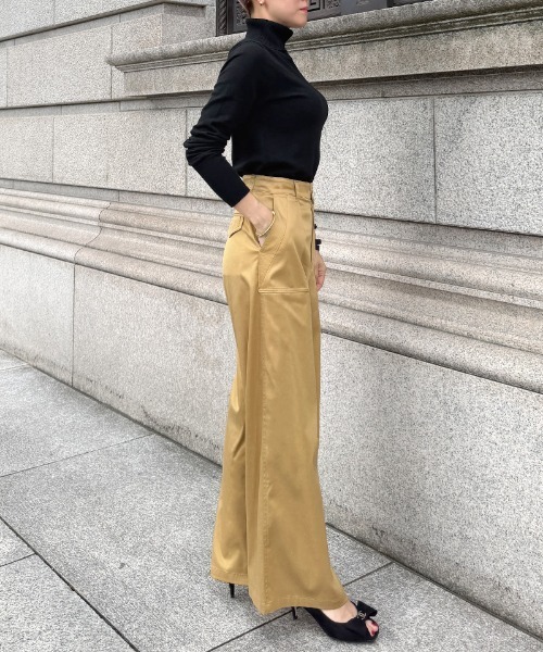 JENNE（ジェンヌ）の「日本製シルクタッチキュプラコットンパンツ（その他パンツ・レディース・ブラック/シャンパン・LARGE/MEDIUM/SMALL）」の14枚目の写真