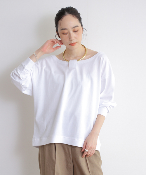 journal standard L'essage(ジャーナルスタンダードレサージュ)の「DARKPARK/ダークパーク ERIN-NECKLACE OFF SHOULDER TOP オフショルダートップス(Tシャツ/カットソー・レディース・ホワイト/ブラック・X-SMALL)」の18枚目の写真