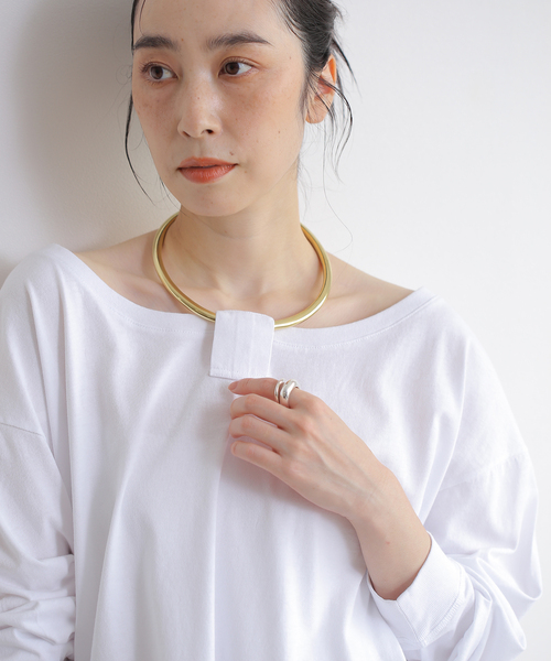 journal standard L'essage(ジャーナルスタンダードレサージュ)の「DARKPARK/ダークパーク ERIN-NECKLACE OFF SHOULDER TOP オフショルダートップス(Tシャツ/カットソー・レディース・ホワイト/ブラック・X-SMALL)」の19枚目の写真