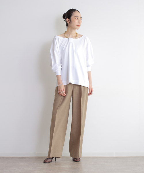 journal standard L'essage(ジャーナルスタンダードレサージュ)の「DARKPARK/ダークパーク ERIN-NECKLACE OFF SHOULDER TOP オフショルダートップス(Tシャツ/カットソー・レディース・ホワイト/ブラック・X-SMALL)」の3枚目の写真