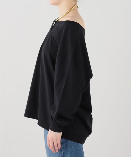 journal standard L'essage(ジャーナルスタンダードレサージュ)の「DARKPARK/ダークパーク ERIN-NECKLACE OFF SHOULDER TOP オフショルダートップス(Tシャツ/カットソー・レディース・ホワイト/ブラック・X-SMALL)」の7枚目の写真