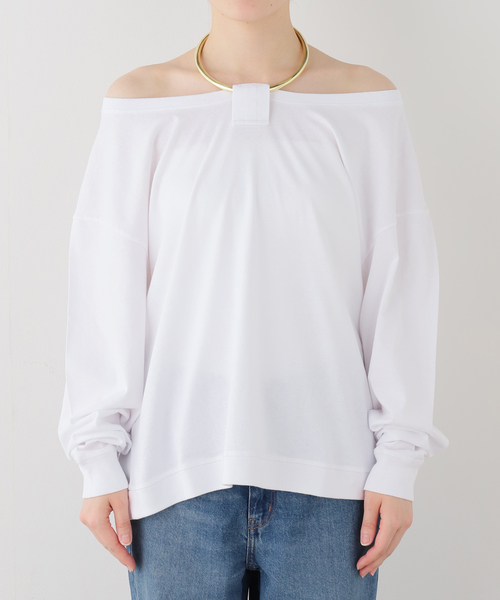 journal standard L'essage(ジャーナルスタンダードレサージュ)の「DARKPARK/ダークパーク ERIN-NECKLACE OFF SHOULDER TOP オフショルダートップス(Tシャツ/カットソー・レディース・ホワイト/ブラック・X-SMALL)」の16枚目の写真