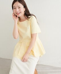 natural couture | ちびロゴ刺繍ペプラムT(Tシャツ/カットソー)