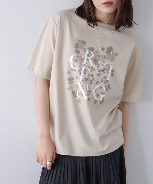 Bou Jeloud（ブージュルード）の「箔×レオパＴシャツ（Tシャツ/カットソー・レディース・オフホワイト/ブラック/グレイッシュベージュ・FREE）」の3枚目の写真