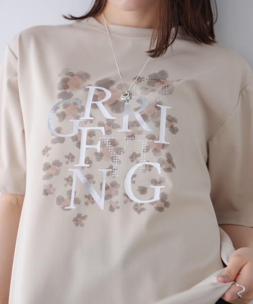 Bou Jeloud（ブージュルード）の「箔×レオパＴシャツ（Tシャツ/カットソー・レディース・オフホワイト/ブラック/グレイッシュベージュ・FREE）」の10枚目の写真