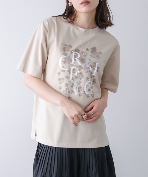 Bou Jeloud（ブージュルード）の「箔×レオパＴシャツ（Tシャツ/カットソー・レディース・オフホワイト/ブラック/グレイッシュベージュ・FREE）」の7枚目の写真