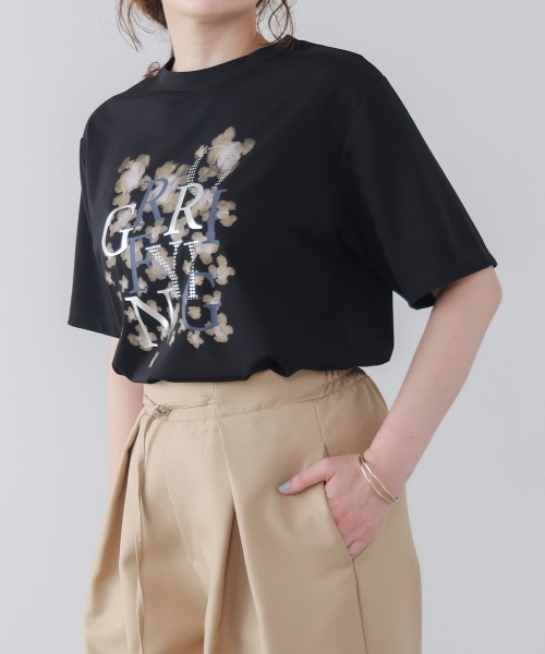 Bou Jeloud（ブージュルード）の「箔×レオパＴシャツ（Tシャツ/カットソー・レディース・オフホワイト/ブラック/グレイッシュベージュ・FREE）」の15枚目の写真