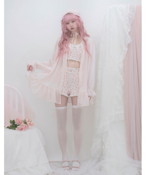 Fiorforte(フィオルフォルテ)の「petit rose bralette tops(キャミソール・レディース・マルチ/ピンク・FREE)」の3枚目の写真