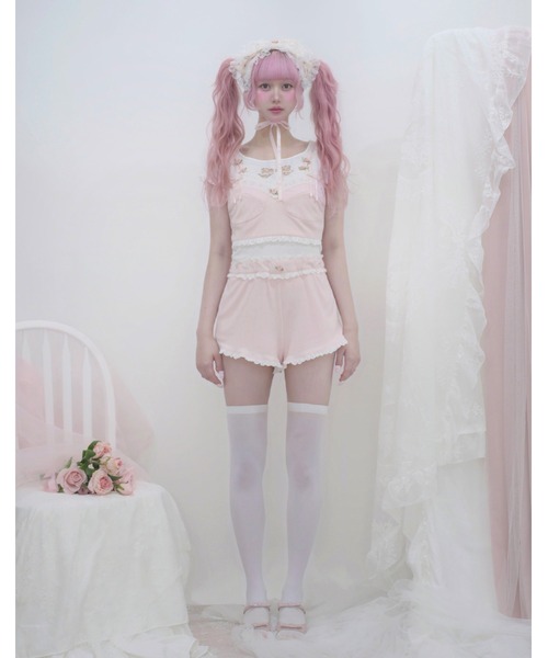 Fiorforte(フィオルフォルテ)の「petit rose bralette tops(キャミソール・レディース・マルチ/ピンク・FREE)」の4枚目の写真