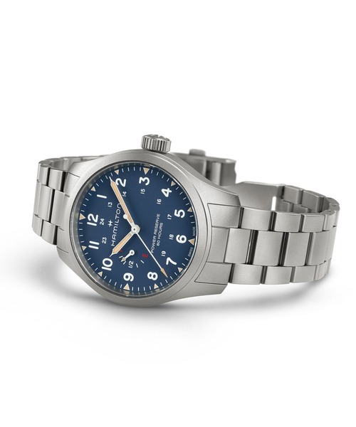 HAMILTON（ハミルトン）の「HAMILTON [ハミルトン] 腕時計 Khaki Field （カーキ フィールド） Power Reserve メカニカル 機械式 40MM ブルー×シルバー（アナログ腕時計・メンズ・ブルー・FREE）」の3枚目の写真