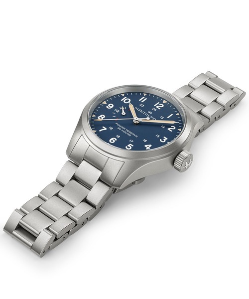 HAMILTON（ハミルトン）の「HAMILTON [ハミルトン] 腕時計 Khaki Field （カーキ フィールド） Power Reserve メカニカル 機械式 40MM ブルー×シルバー（アナログ腕時計・メンズ・ブルー・FREE）」の4枚目の写真