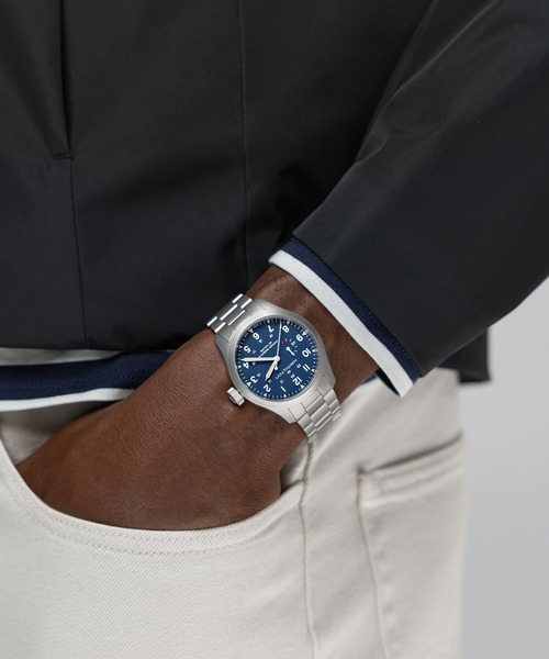 HAMILTON（ハミルトン）の「HAMILTON [ハミルトン] 腕時計 Khaki Field （カーキ フィールド） Power Reserve メカニカル 機械式 40MM ブルー×シルバー（アナログ腕時計・メンズ・ブルー・FREE）」の8枚目の写真