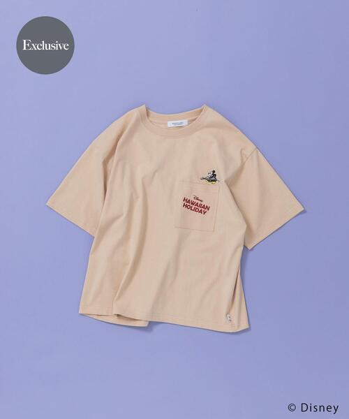 URBAN RESEARCH Sonny Label(アーバンリサーチサニーレーベル)の「別注/DISNEY/ポケット付きTシャツ(Tシャツ/カットソー・レディース・ベージュ/オフホワイト/チャコールグレー・FREE)」の3枚目の写真