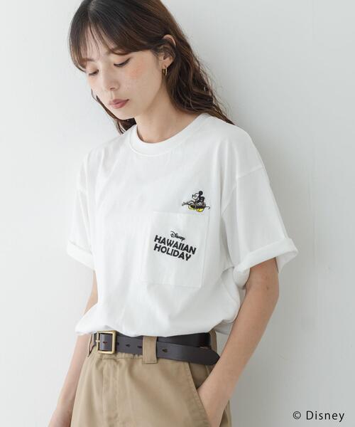 URBAN RESEARCH Sonny Label(アーバンリサーチサニーレーベル)の「別注/DISNEY/ポケット付きTシャツ(Tシャツ/カットソー・レディース・ベージュ/オフホワイト/チャコールグレー・FREE)」の7枚目の写真