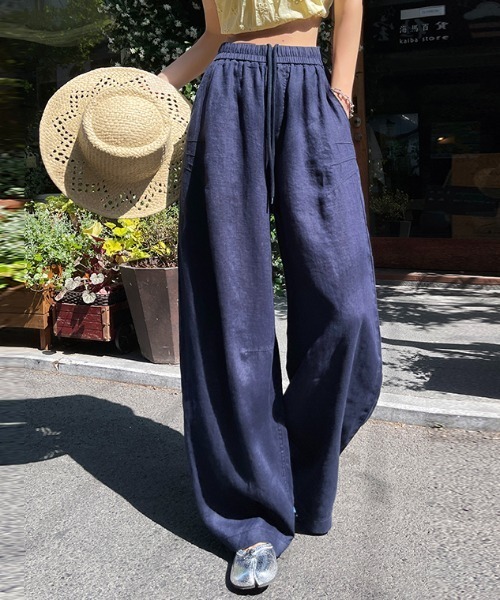 FACTOTUM(ファクトタム)の「リネンワイドパンツ(その他パンツ・レディース・ネイビー/ベージュ/ホワイト・FREE)」の6枚目の写真