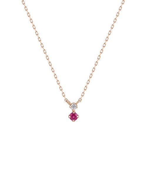 4℃(ヨンドシー)の「【7月誕生石】K10ピンクゴールド ルビー ネックレス(ネックレス・レディース・ピンクゴールド・FREE)」の1枚目の写真