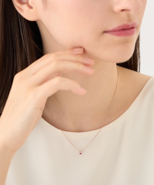 4℃(ヨンドシー)の「【7月誕生石】K10ピンクゴールド ルビー ネックレス(ネックレス・レディース・ピンクゴールド・FREE)」の5枚目の写真