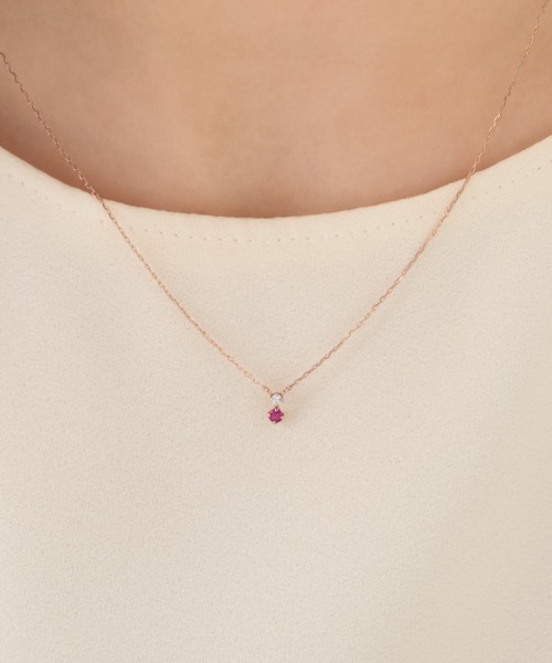 4℃(ヨンドシー)の「【7月誕生石】K10ピンクゴールド ルビー ネックレス(ネックレス・レディース・ピンクゴールド・FREE)」の6枚目の写真