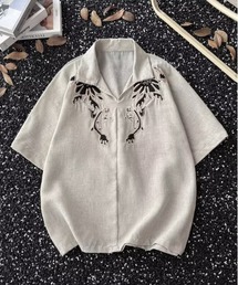 DOUBLE STEAL（ダブルスティール）の「DSエスニック刺繍オープンカラーシャツ（シャツ/ブラウス）」