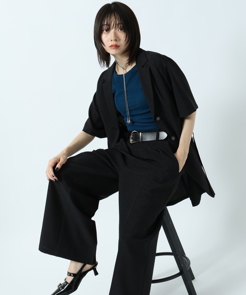 PAGEBOY(ページボーイ)の「ドラバスイージー【接触冷感/汗じみ防止/セットアップ対応】(スラックス・レディース・チャコールグレー/ブラック・FREE)」の10枚目の写真