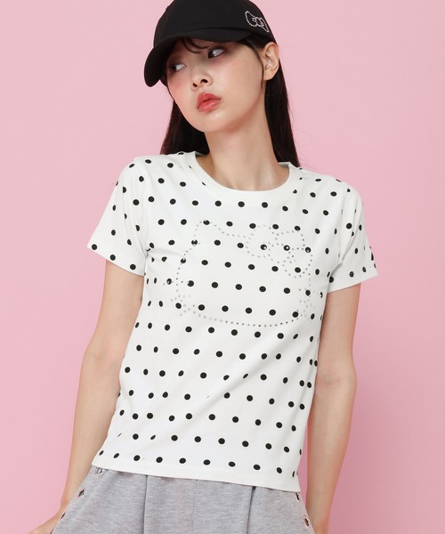ALAND(エーランド)の「【ハローキティ】ラインストーンチビTシャツ(Tシャツ/カットソー・レディース・ホワイト/ピンク・FREE)」の16枚目の写真