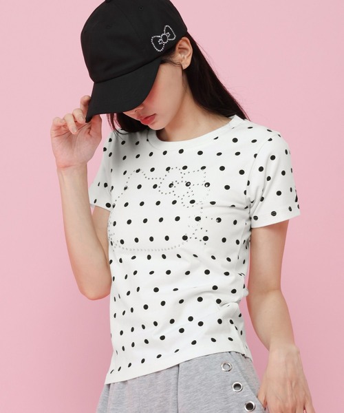 ALAND(エーランド)の「【ハローキティ】ラインストーンチビTシャツ(Tシャツ/カットソー・レディース・ホワイト/ピンク・FREE)」の17枚目の写真