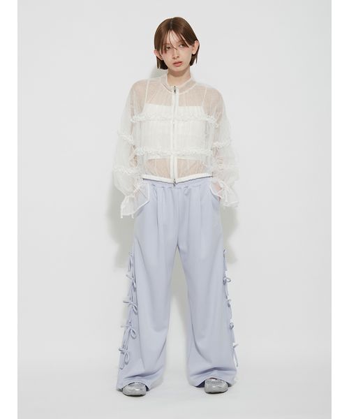 FURFUR(ファーファー)の「サイドリボンスウェットパンツ(スウェットパンツ・レディース・ネイビー/グレー/サックスブルー/オフホワイト・F)」の14枚目の写真