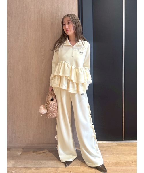 FURFUR(ファーファー)の「サイドリボンスウェットパンツ(スウェットパンツ・レディース・ネイビー/グレー/サックスブルー/オフホワイト・F)」の19枚目の写真