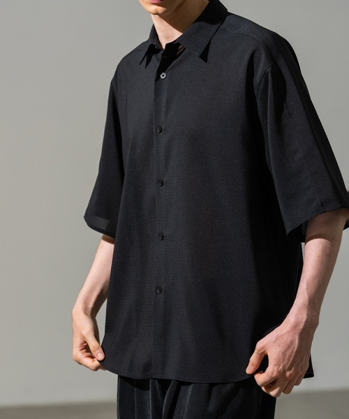 CITY TOKYO(シティトウキョウ)の「【CITY TOKYO/シティートーキョー】Cool-flex リラックスシャツ(シャツ/ブラウス・メンズ・カーキ/ブラック・1/2)」の6枚目の写真
