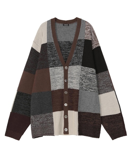 ZUCCa（ズッカ）の「COLOR BLOCK KNIT / ニットカーディガン（カーディガン/ボレロ・レディース・グレー/ライトブルー・M size/XL）」の2枚目の写真