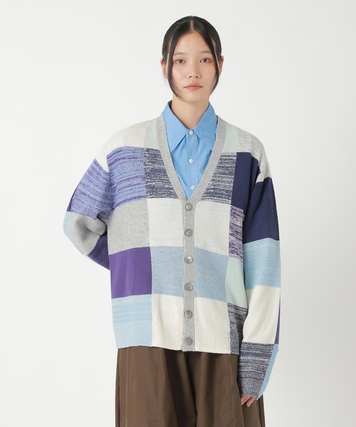 ZUCCa（ズッカ）の「COLOR BLOCK KNIT / ニットカーディガン（カーディガン/ボレロ・レディース・グレー/ライトブルー・M size/XL）」の8枚目の写真