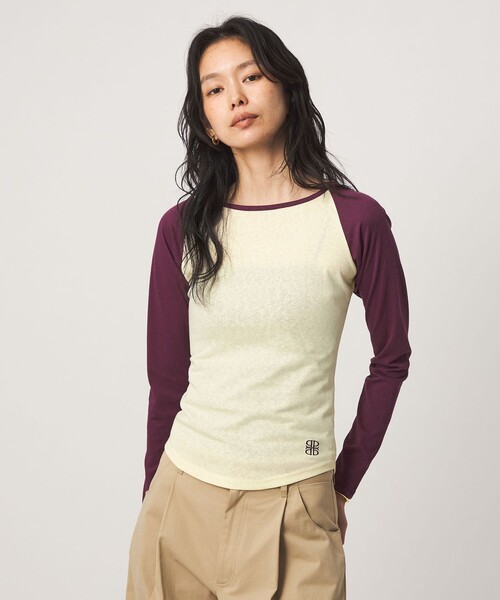 PROTAGONISTA（プロタゴニスタ）の「【別注】＜PROTAGONISTA＞ラグランスリーブ Tシャツ（Tシャツ/カットソー・レディース・クリーム/モカ・FREE）」の2枚目の写真