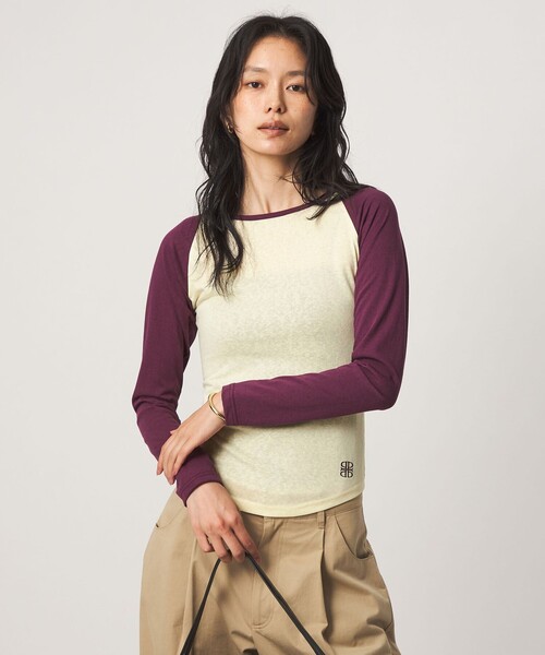 PROTAGONISTA（プロタゴニスタ）の「【別注】＜PROTAGONISTA＞ラグランスリーブ Tシャツ（Tシャツ/カットソー・レディース・クリーム/モカ・FREE）」の7枚目の写真