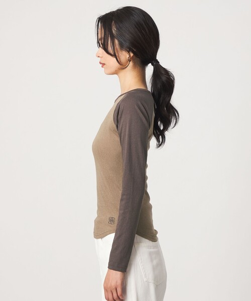PROTAGONISTA（プロタゴニスタ）の「【別注】＜PROTAGONISTA＞ラグランスリーブ Tシャツ（Tシャツ/カットソー・レディース・クリーム/モカ・FREE）」の12枚目の写真