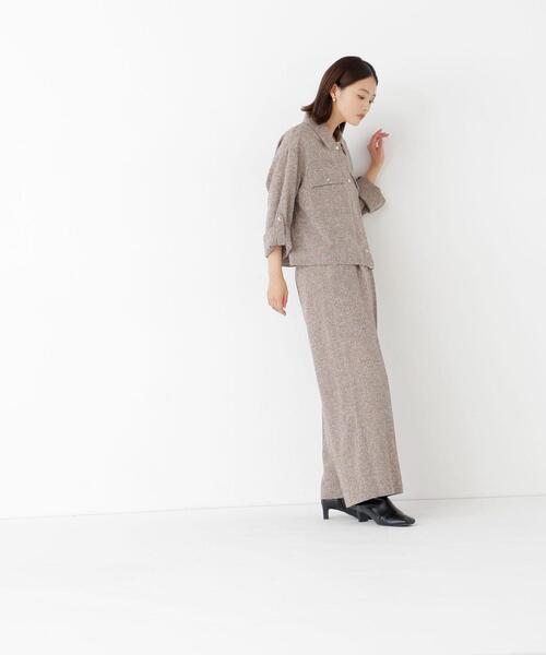 NATURAL BEAUTY BASIC(ナチュラルビューティーベーシック)の「カラミ調シャツハオリ SETUP シャツ(シャツ/ブラウス・レディース・グレー/ブラウン・FREE)」の11枚目の写真